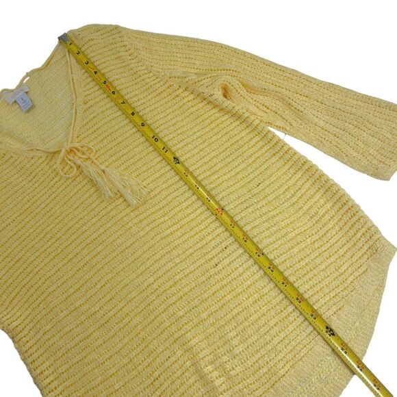 Chicos Canary Yellow Loose Open Knit Sweater - Picture 7 of 9